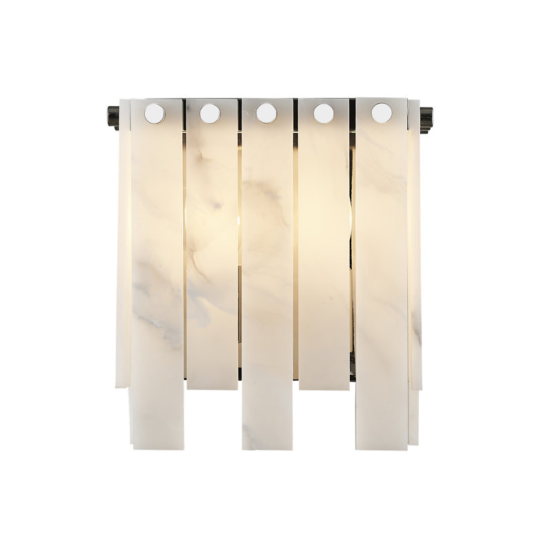 Applique murale 2 lumières encastrée en acier, Nickel poli