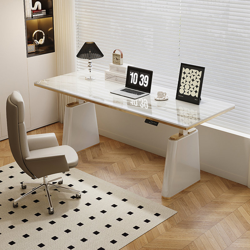 Bureau debout électrique italien italien en pierre frittée minimaliste, bureau d'ordinateur de qualité supérieure