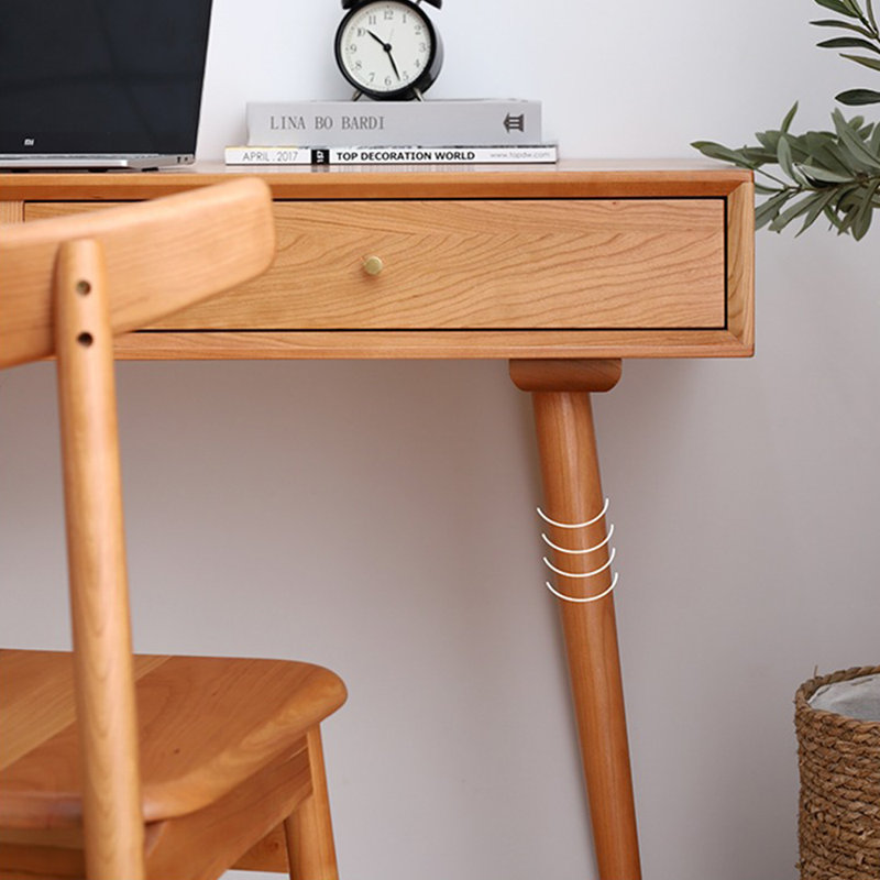 Petit bureau en bois de cerisier brun massif, H 30,7 po x l 47,24 po x P 21,65 po