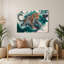 «Big Cats», art mural gris en métal Léopard