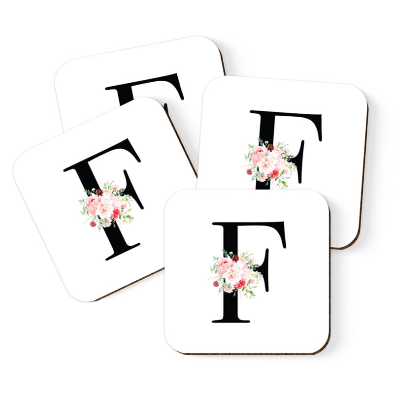 Cork Square 4 Piece Coaster Set, F