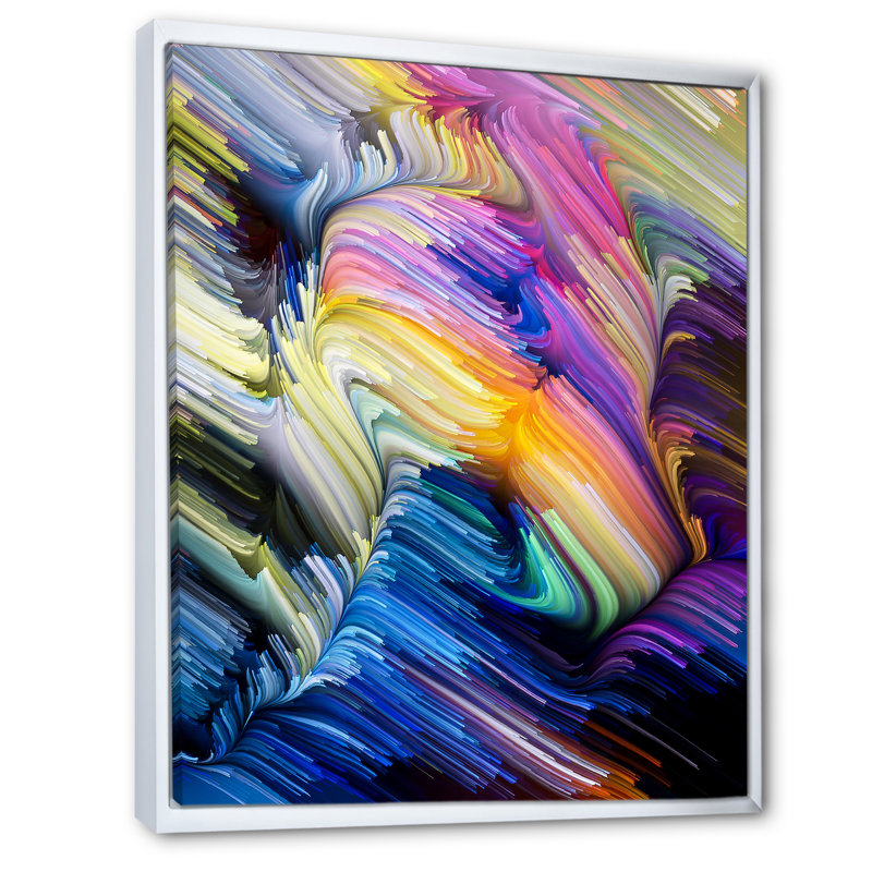 Au-delà de l'art liquide - reproduction d'art moderne sur toile, H 36 po x l 24 po x P 1 po, Cadre photo blanc