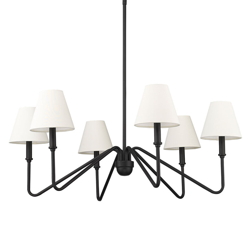 Kahraman 6 - Light Steel Dimmable Round Chandelier, Natural Black