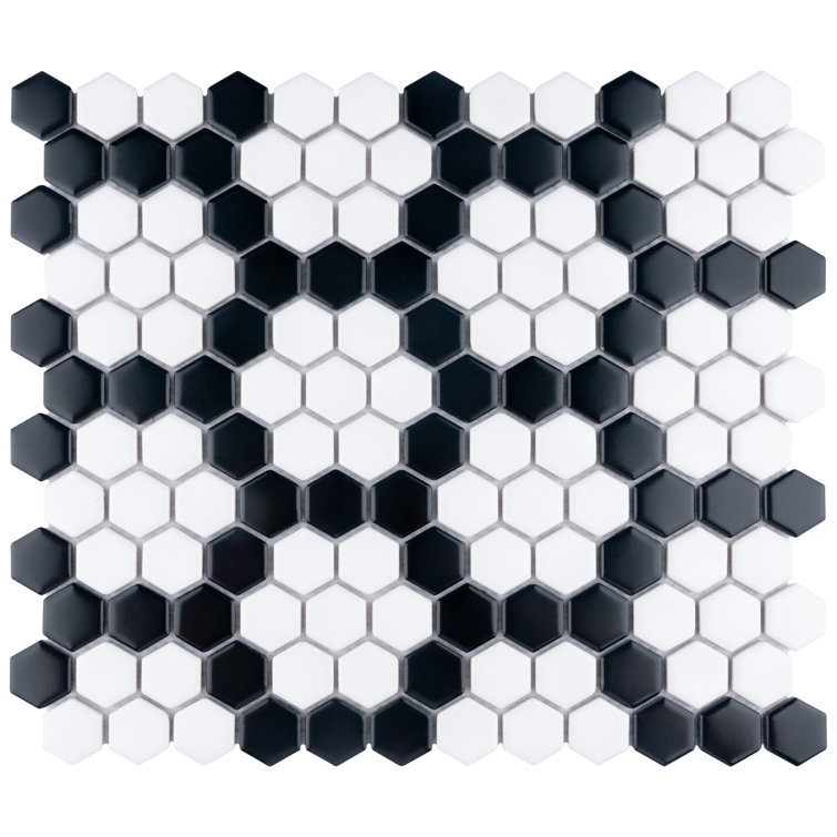 Hex Matte White Porcelain Mosaic Wall and Floor Tile - 1 x 1 in. Hex Matte White Porcelain Mosaic Wall and Floor Tile - 1 x 1 in.