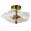 Plafonnier semi-encastré en verre 16,5 po, 2 lumières à proximité du plafonnier, plafonnier doré moderne pour la salle de bain, le couloir, l'entrée, la salle à manger et la salle à manger