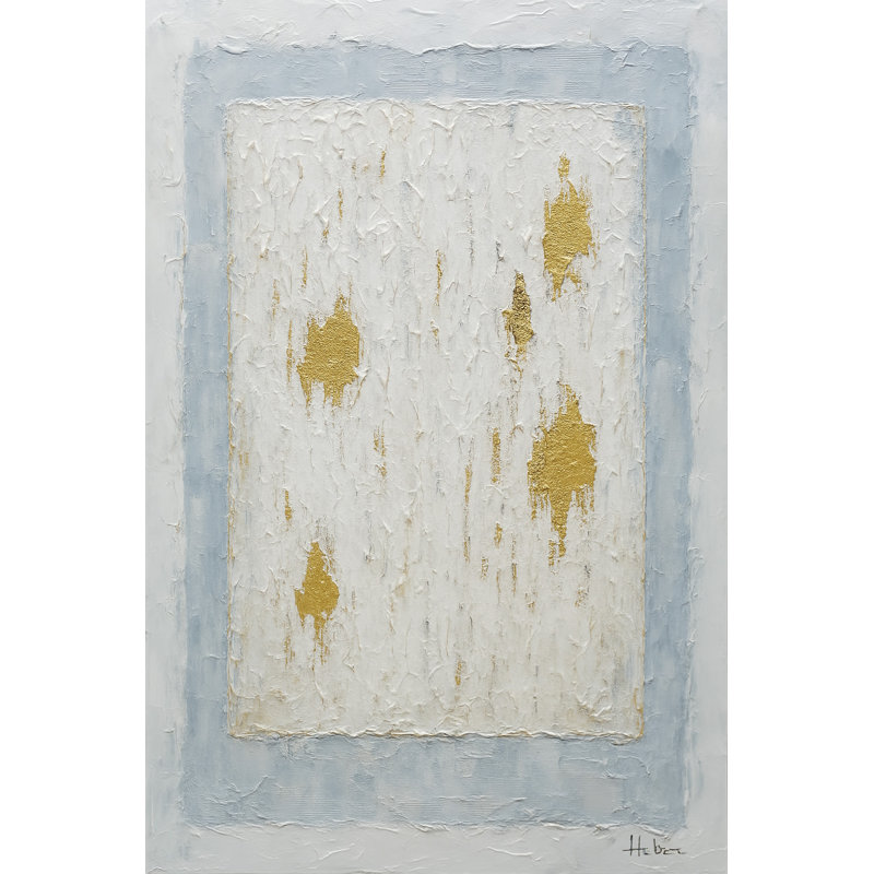 «Golden Horizon» - Art mural moderne sur toile texturée abstraite