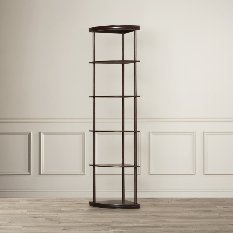 Emerson 5-shelf Corner Bookshelf, Cappuccino