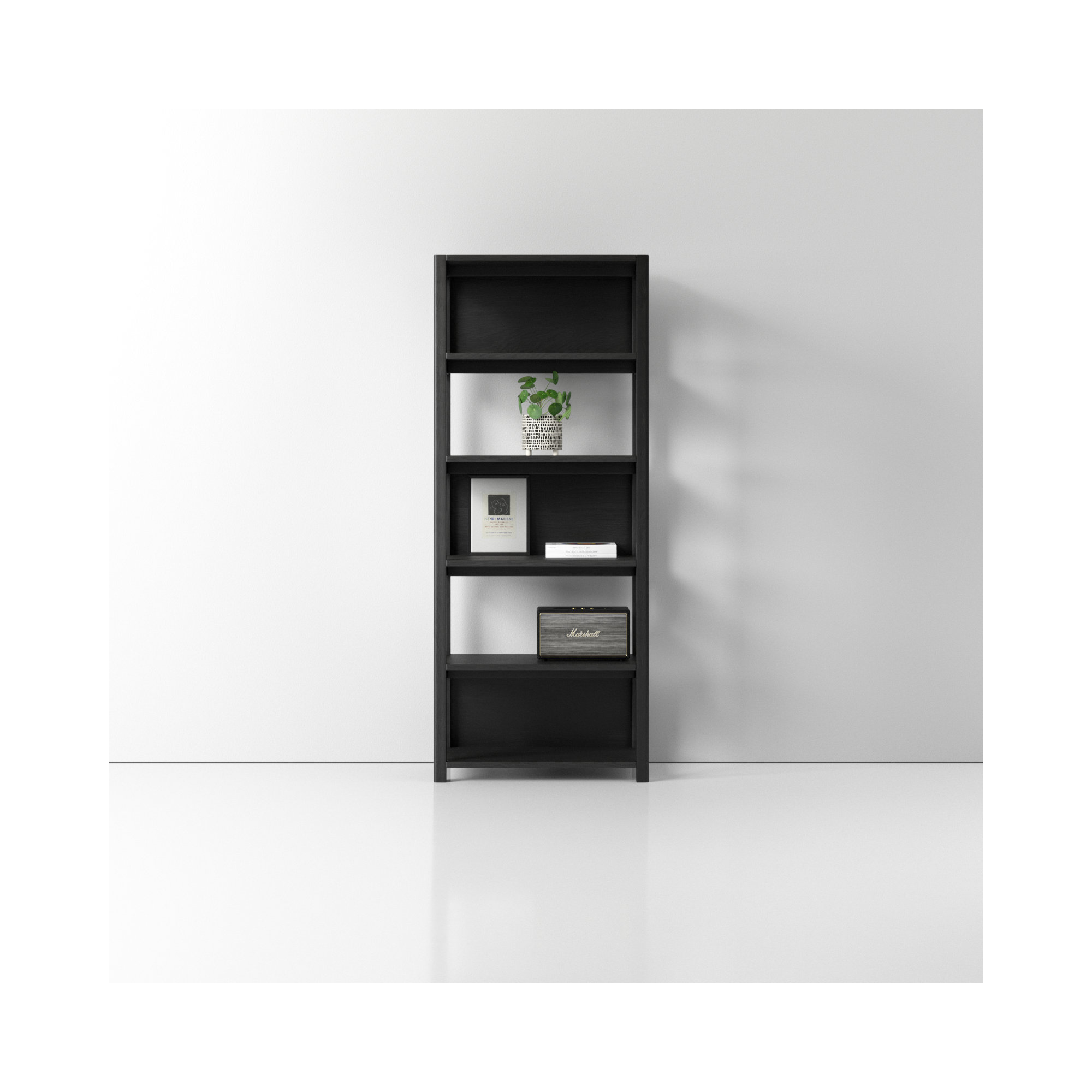 Versa 77'' H x 31.5'' W Solid Wood Standard Bookcase, Black