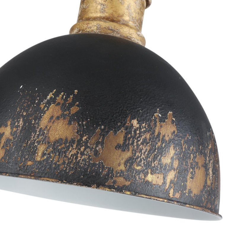 Regena 1-Light Pendant in Vintage Gold, Weathered Black Iron