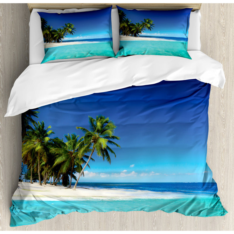Coastal Polyester Duvet Cover, Queen Duvet Cover + 2 Standard Shams