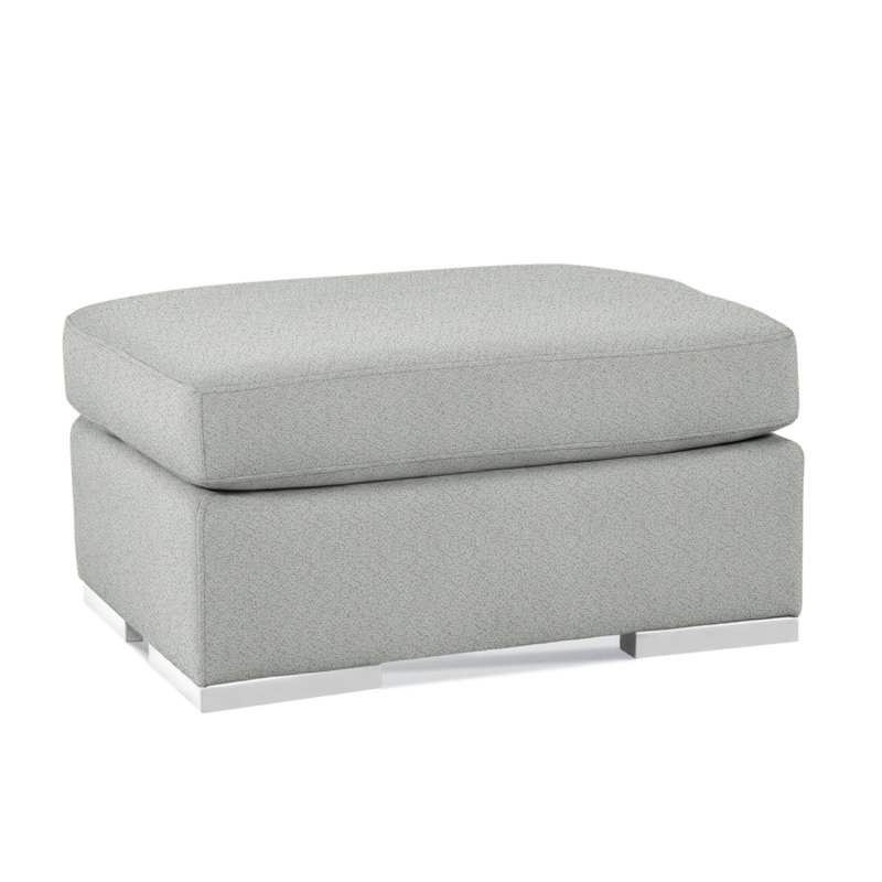 Repose-pieds standard de 36 po de largeur Memphis, Blanc givré, Coton beige ‑ 0366-94