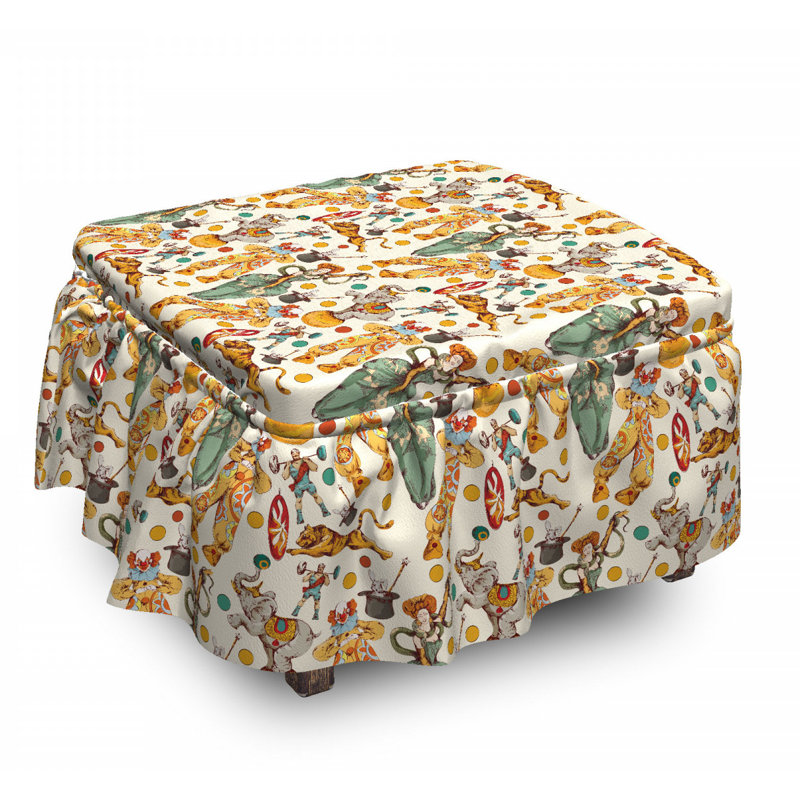 Housse pour repose-pieds à coussins carrés