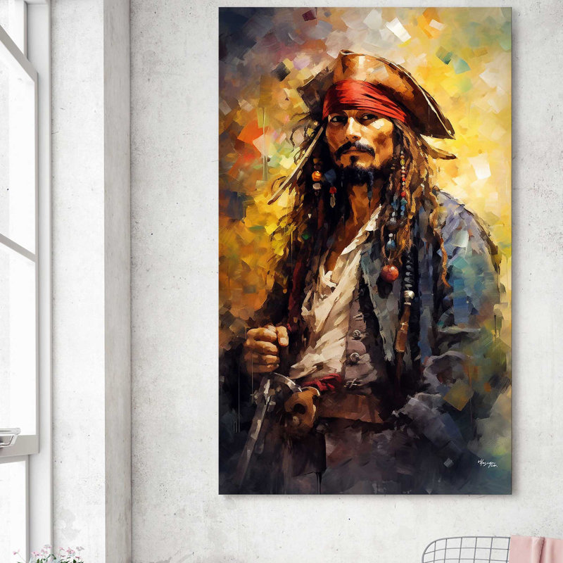 Johnny Depp comme capitaine Jack Sparrow, H 30 po x l 18 po x P 1 po