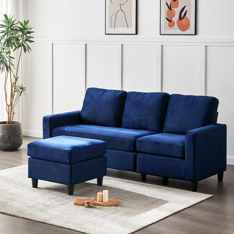 Dredon 3 Seater Velvet Sofa & Chaise