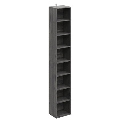 Narrow Design Storage,8-layer Thin High Bookcase With Open Adjustable Shelves,cube Display Rack