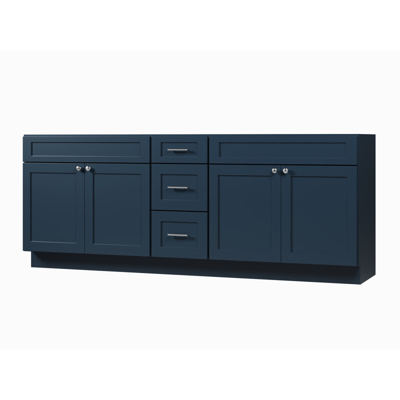 Base de meuble-lavabo double 87 po Disar, Bleu