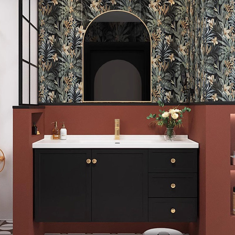 French black retro bathroom Vanity