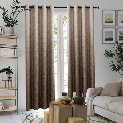 Window Curtains, Grommet, Room-Darkening, Set Of 2