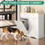 Armoire à poubelle inclinable, armoire à poubelle de cuisine avec poubelles de 12 gallons, garde-manger recyclable caché en bois pour la cuisine et le salon blanc, portes doubles-117501590