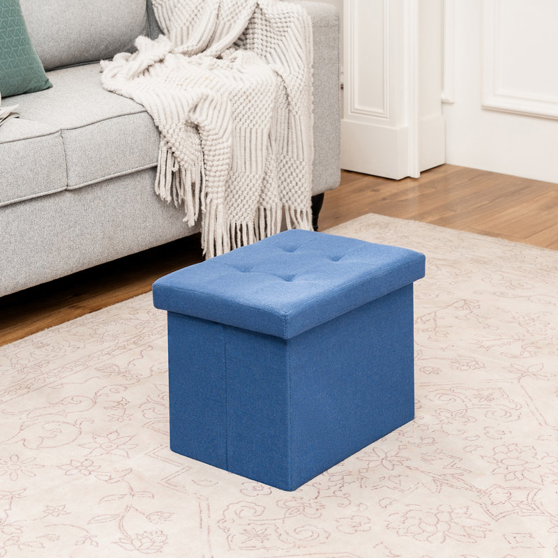 Repose-pieds de rangement pliable avec couvercle réversible, Beige