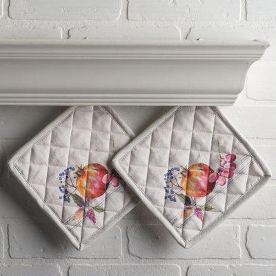 Maison d'Hermine Fruit D'Hiver 100% Cotton Pot Holder Set - 8" x 8"