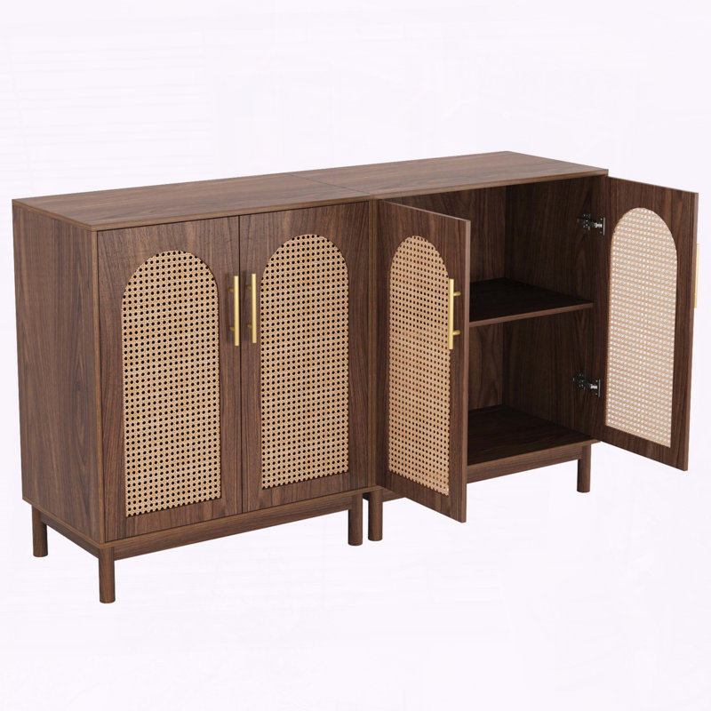 59" Rattan Sideboard Buffet Cabinet