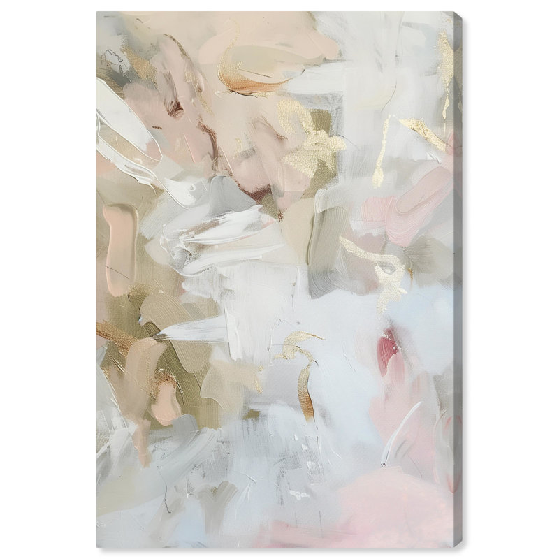 Light Voyage Abstract Beige and White Canvas Wall Art, 20" x 30"
