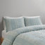 Housse de couette pour lit double / grand en coton, avec rayures imprimées et attaches de coin à l'intérieur de la literie, sur l'envers