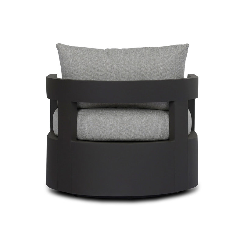 Jackson Outdoor Metal Swivel Chair-Bronze, Bronze, Concha Fog
