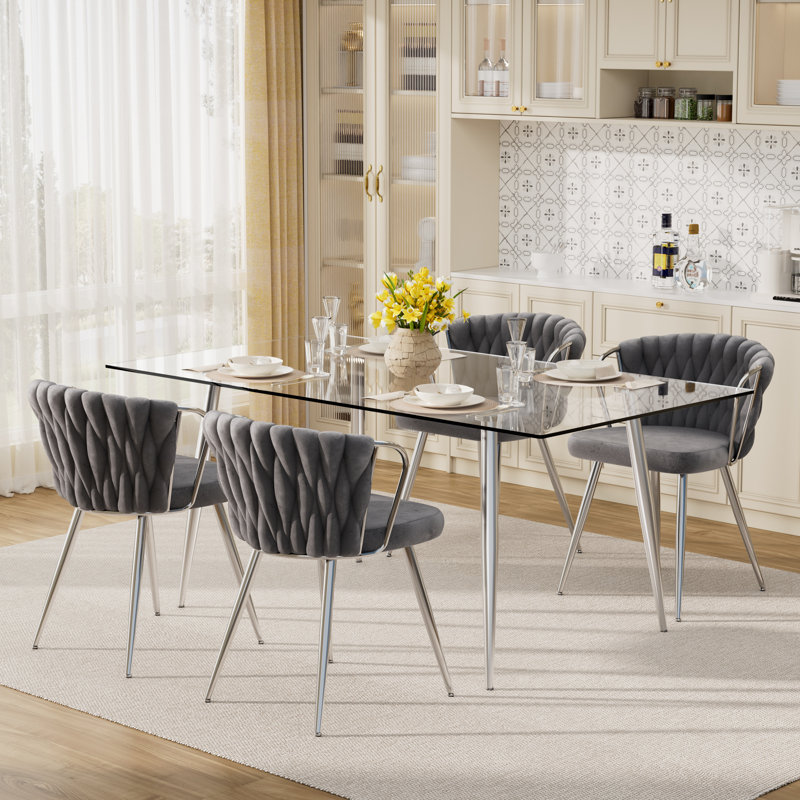 Ensemble de salle à manger 5 pièces, Gris, H 29,5 po x L 63 po x l 31,5 po
