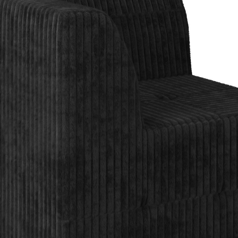 Canapé d'angle Canapé modulaire compressé Canapé en velours côtelé de style minimaliste moderne, canapé-lit pour le salon, la chambre à coucher, canapé-lit compressé confortable - Design économe en espace - Noir