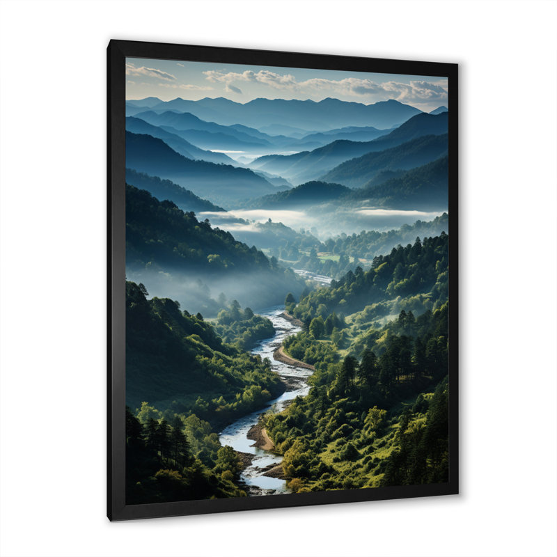 États-Unis, Great Smoky Mountains & Rivers - États-Unis, art mural encadré, H 32 po x l 24 po, Cadre photo unique, Noir
