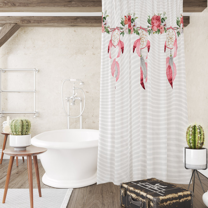 Floral Shower Curtain, 83" H x 70" W