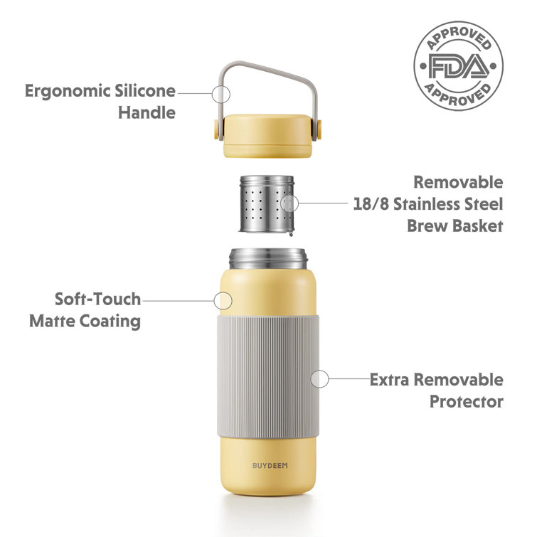 Buydeem Stainless Steel Thermos Tea Bottle with Removable Infuser
