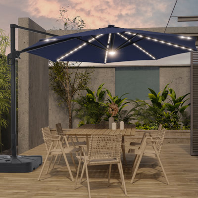 Destane 132'' Lighted Cantilever Umbrella
