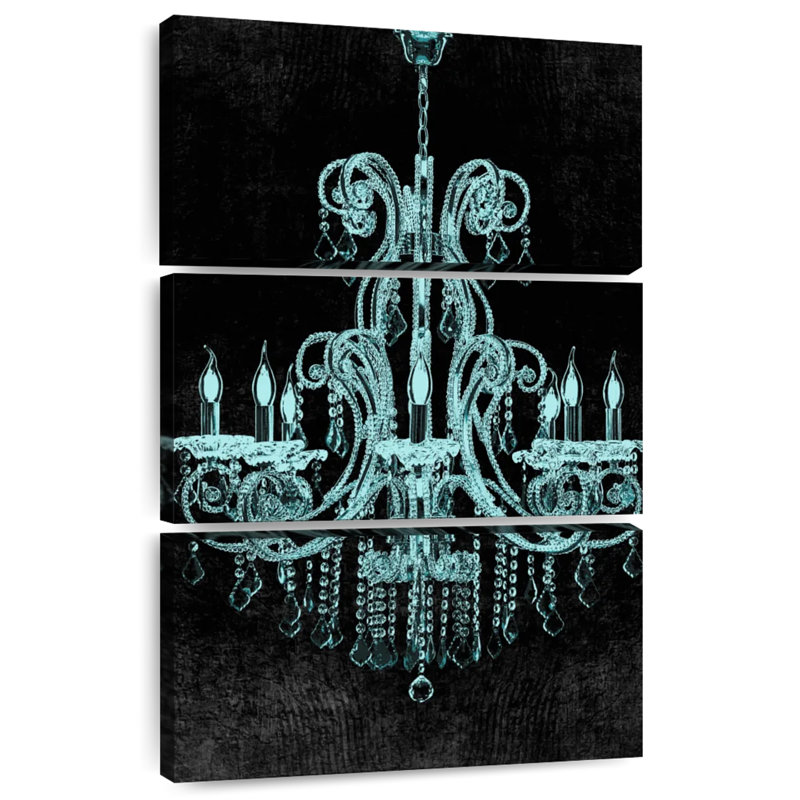 Blue Chandelier, 38" H x 24" W