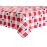 MARTHA STEWART Americana Star Gingham Plaid Tablecloth, Single Pack, Red/White/Blue