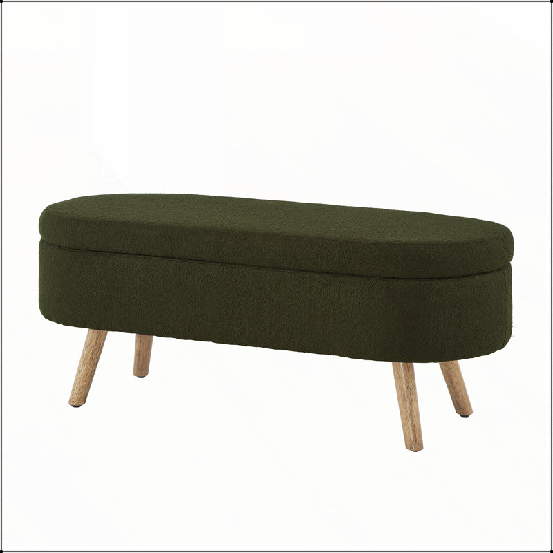 Banc de rangement luxueux avec repose-pieds ovale Luxury, Dark Green, Dark Green