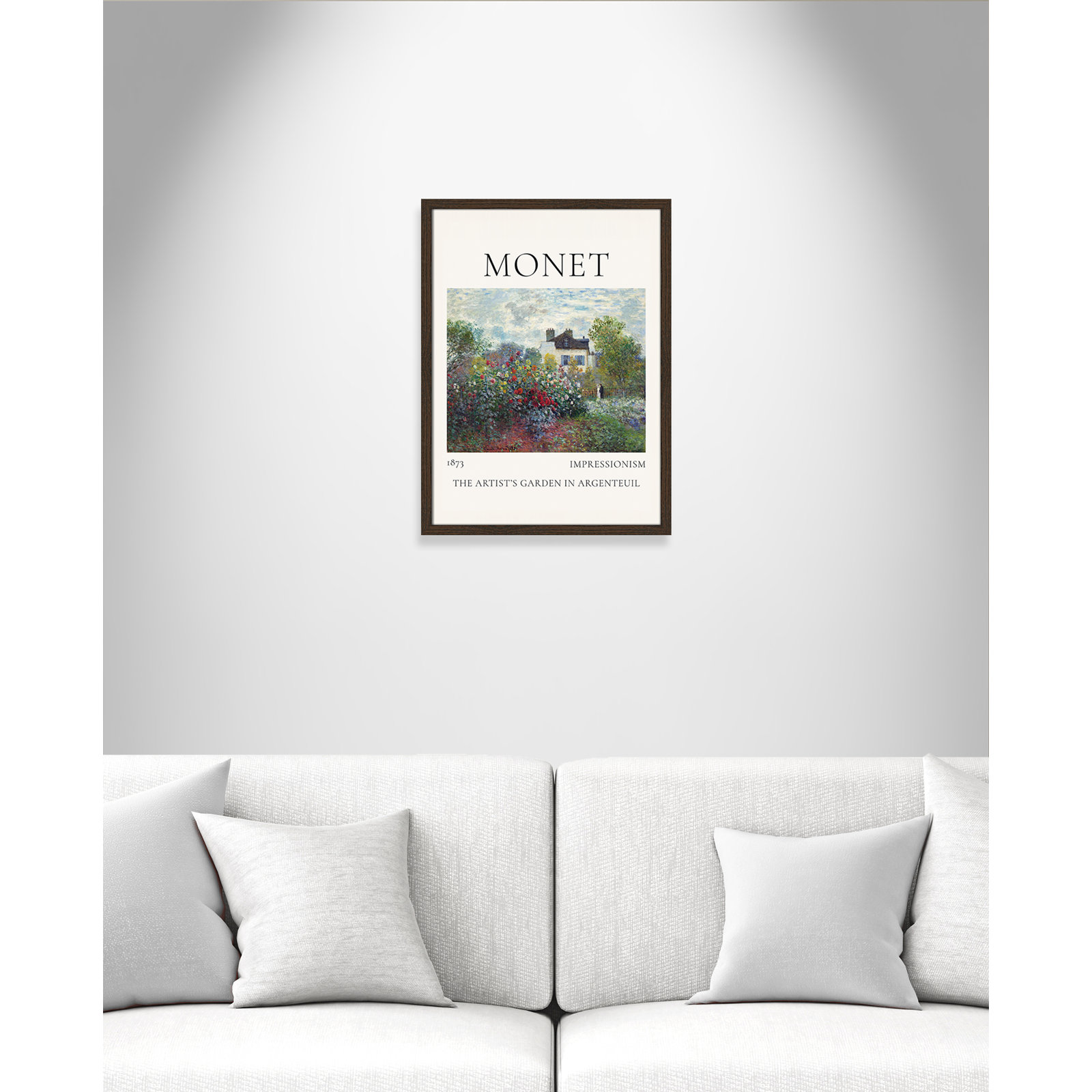 Artists Garden in Argenteuil Print by Claude Monet, No, Walnut Single Picture Frame, 23" H x 17" W x 0.75" D