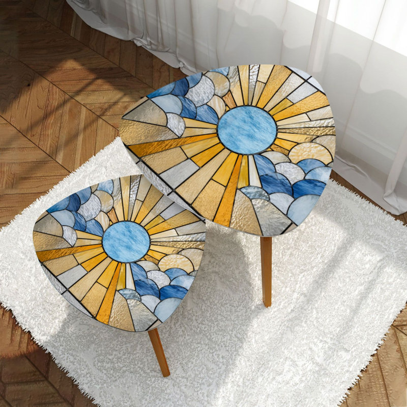 Ensemble de 2 tables basses gigognes Triangle