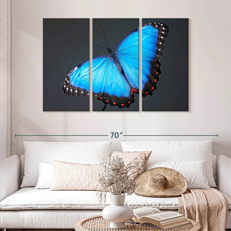 Morpho Blue Butterfly, 32" H x 50" W