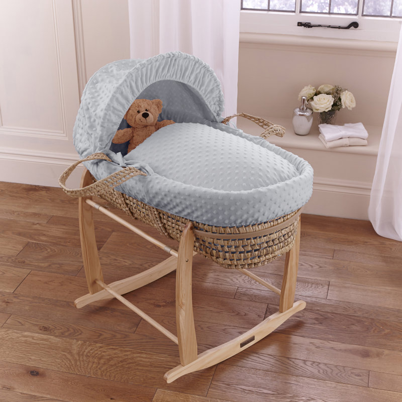 Dimple Palm Moses Basket, Grey