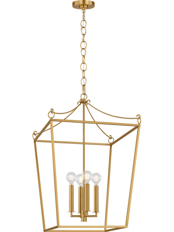 Carlyle Lantern, Burnished Brass, 4, 93" H x 17.63" W  x 17.63" D