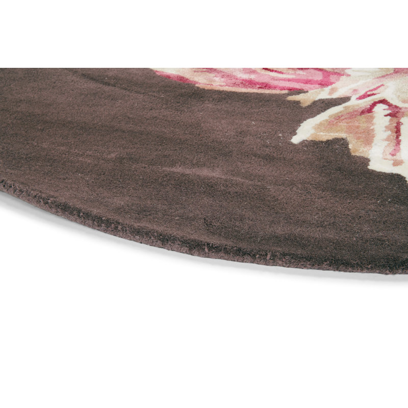 Hand Tufted Area Rug in Aubergine, Round 4'11"