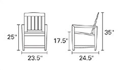 Amalfi Outdoor Teak Dining Armchair, Canvas Navy Sunbrella® Canvas