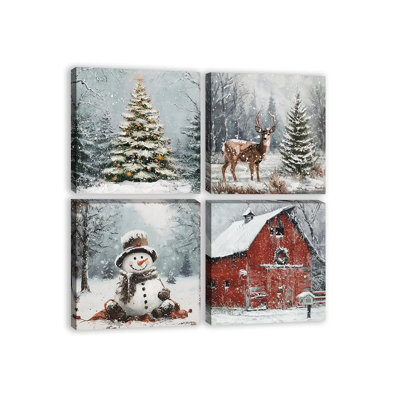 4 Piece Wrapped Canvas Wall Art