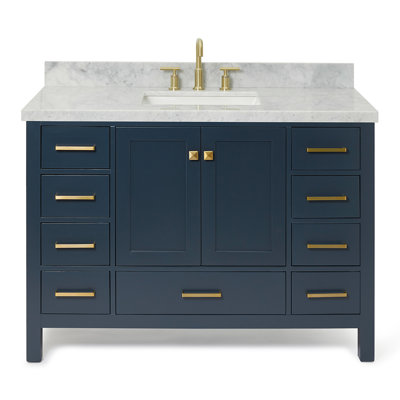 Cambridge 49'' Single Bathroom Vanity with Carrara Marble Top