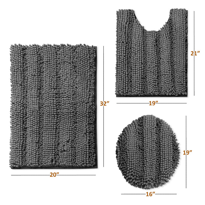 Ensemble de tapis de bain Peletier, Gris