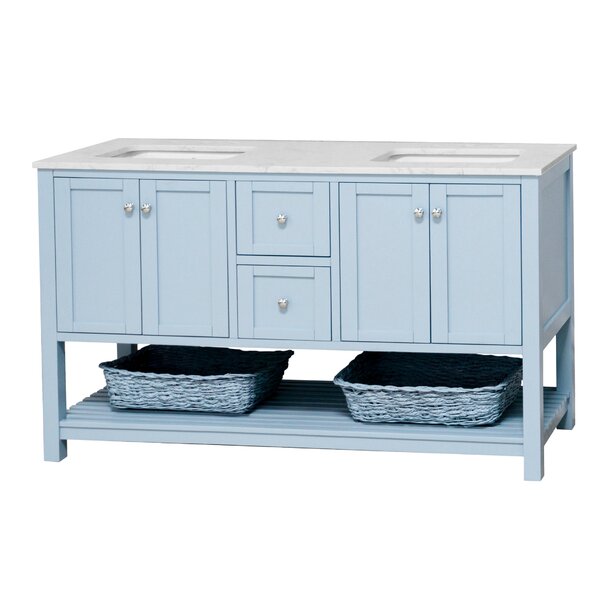 Three Posts™ Binne 60'' Double Bathroom Vanity with Top & Reviews | Wayfair