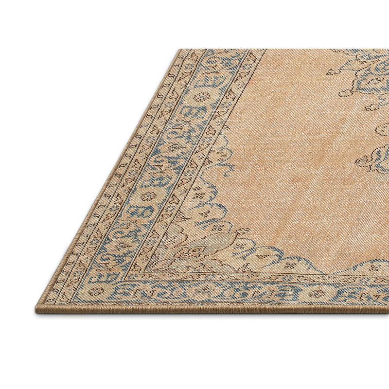 Tapis oriental beige / ivoire / bleu clair, Rectangle 2 pi x 5 pi